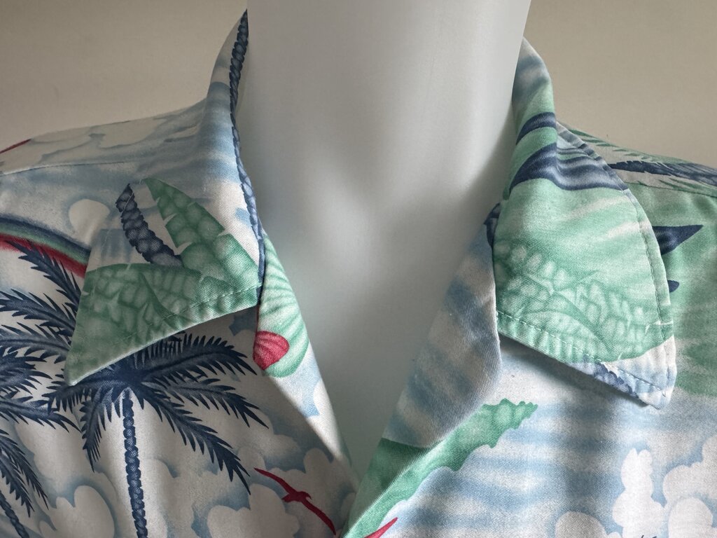 Hang Ten 1960s Ocean Vista Shirt – Large – Tiki, Rainbows & Shells