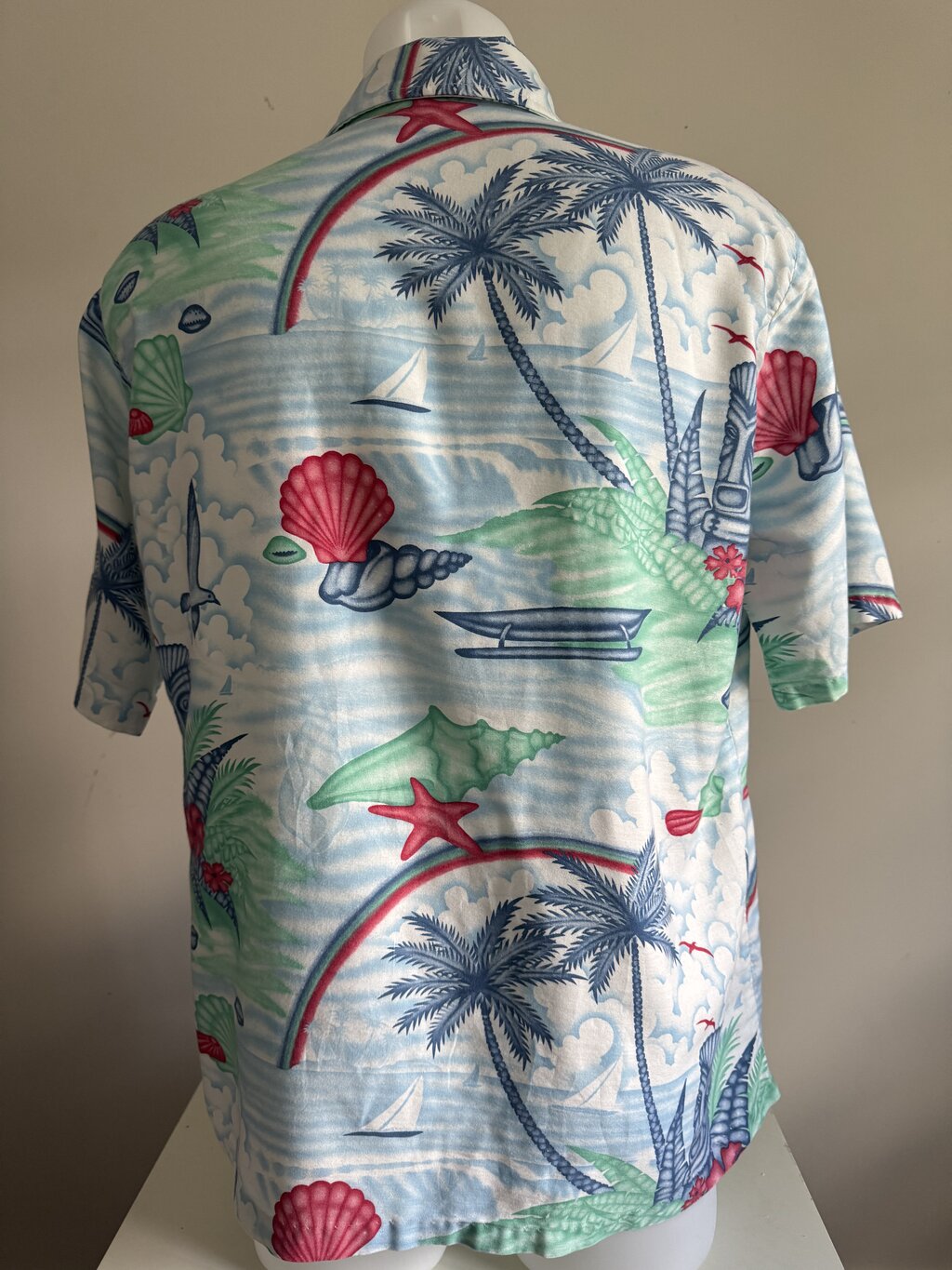 Hang Ten 1960s Ocean Vista Shirt – Large – Tiki, Rainbows & Shells