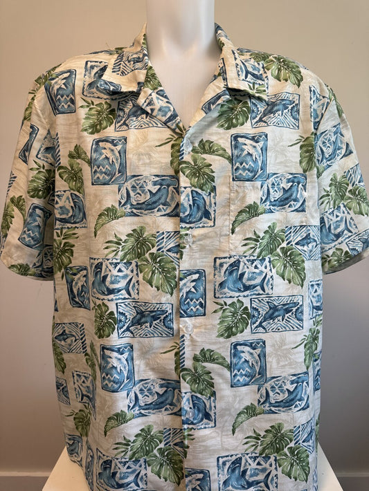 1990s - Koko Head Marine Tile Shirt – Made in Hawaii, XL