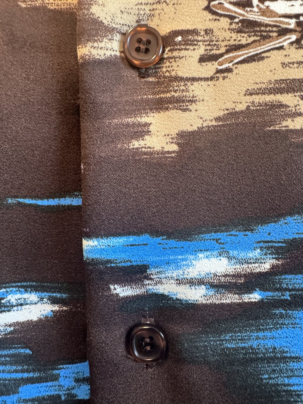 1990s - Lancer “Electric Dusk” Island Scene Shirt – Medium